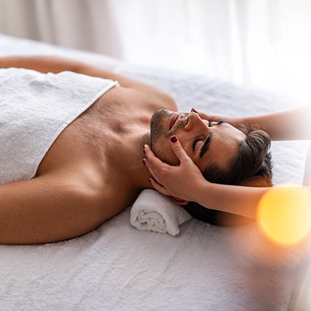 Man Laying Down Receiving Massage